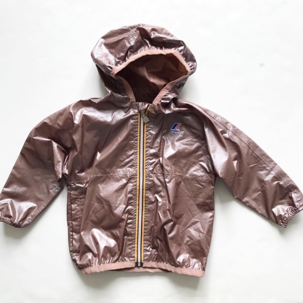 K-way iridescent bronze hooded jacket EUC 4Y